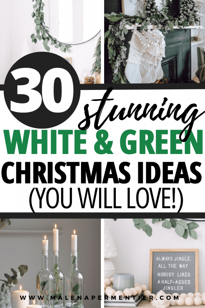 simple green and white christmas decorations