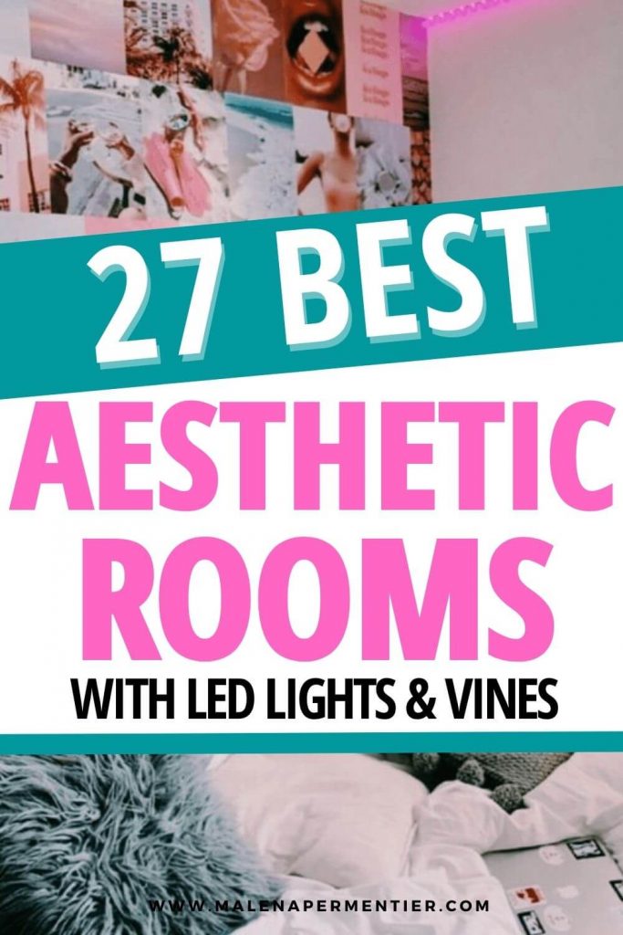aesthetic room with led lights and vines