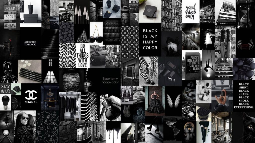 black and white collage pictures
