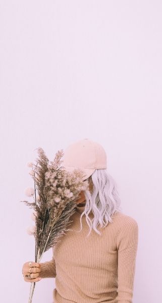 cute girl with flowers