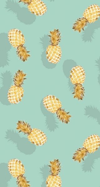 yellow pineapples on green background
