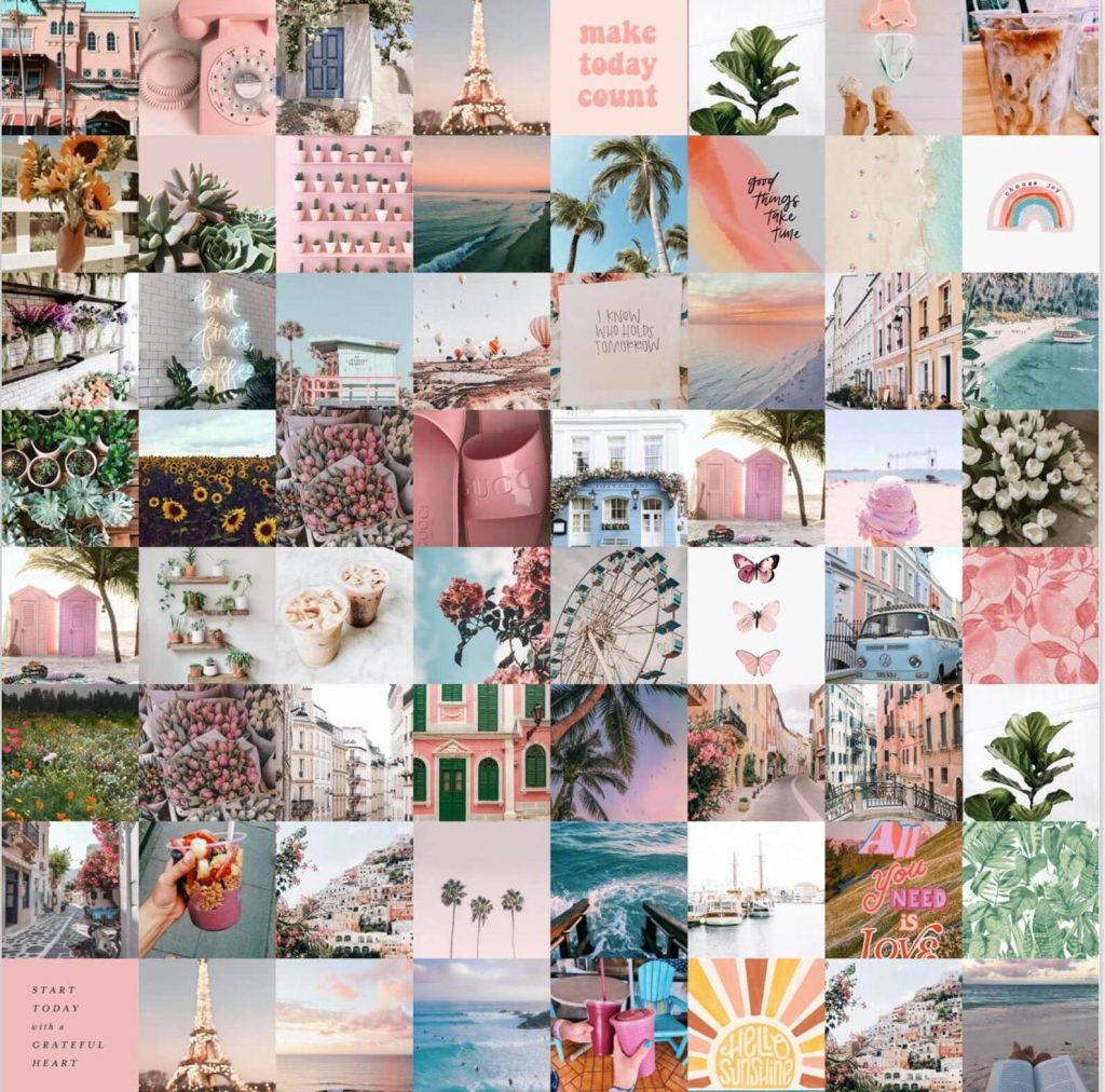 cute pink aesthetic wall collage pictures