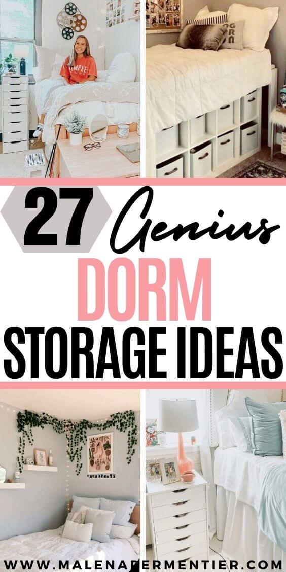 27 Dorm Room Storage Ideas That Look Cute & Save Space
