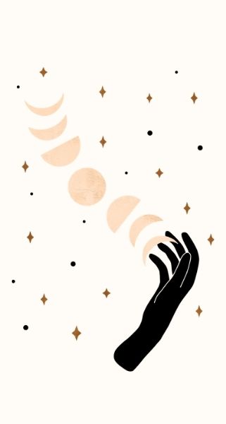 hand and gold moons