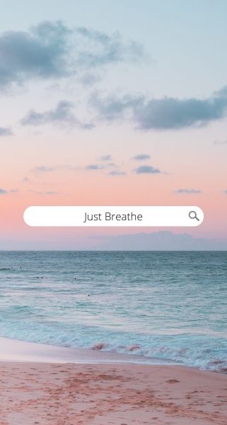 pink beach background with quote