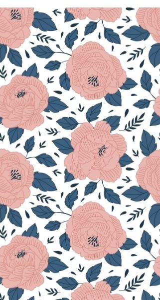 pink flowers on blue background