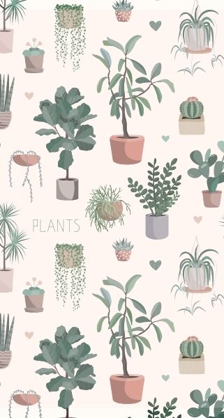background with plant drawings