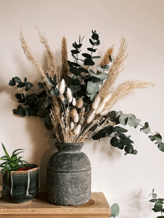 eucalyptus and pampas grass