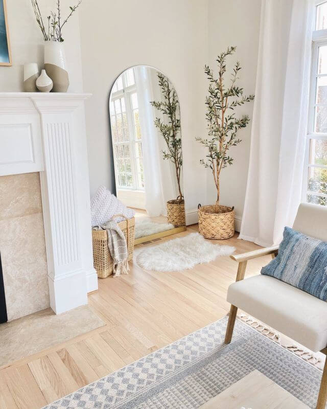 simple arched floor mirror