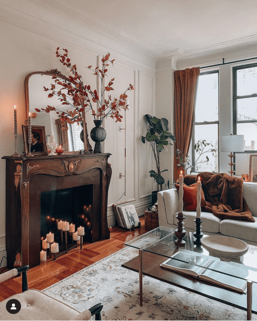 anthropologie mirror on mantel