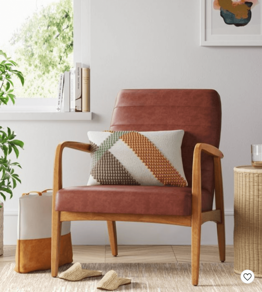 brown comfortable chair for small space