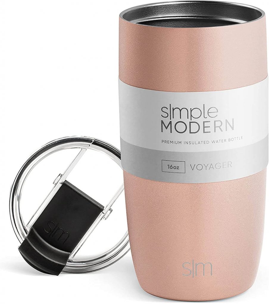 dusty pink coffee tumbler