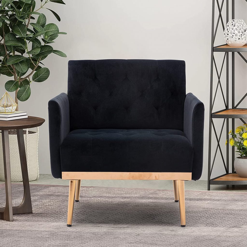 comfy black chair for reading