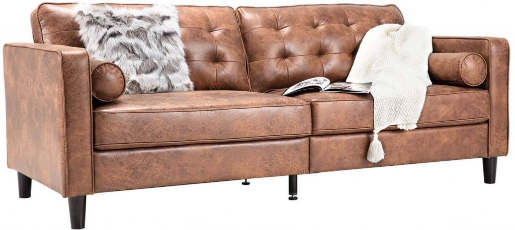saddle brown sofa