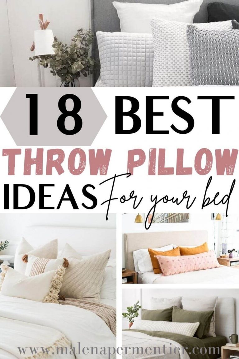 18 Decorative Throw Pillow Ideas For Your Bed (And How To Arrange Them)