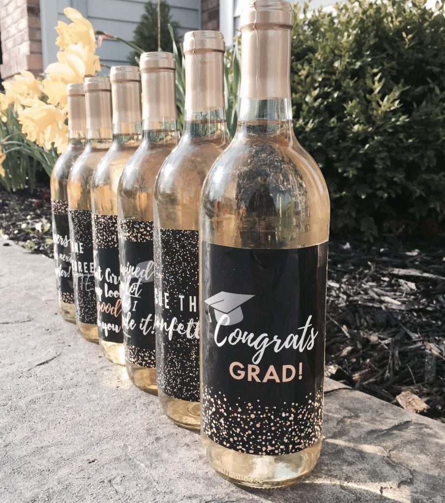 graduation wine bottle labels