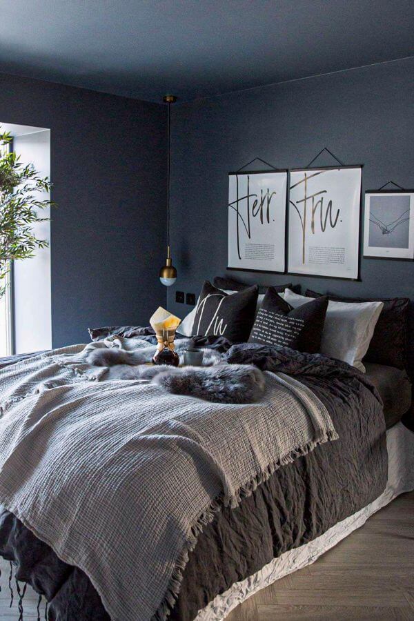 dark gray walls bedroom