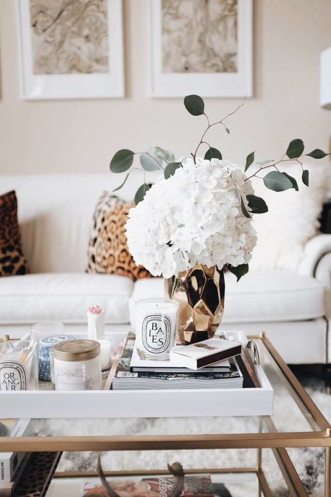 glass coffee table styling