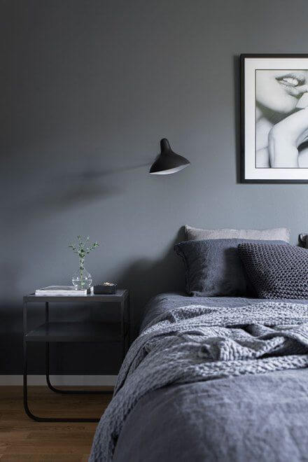 gray accent wall bedroom