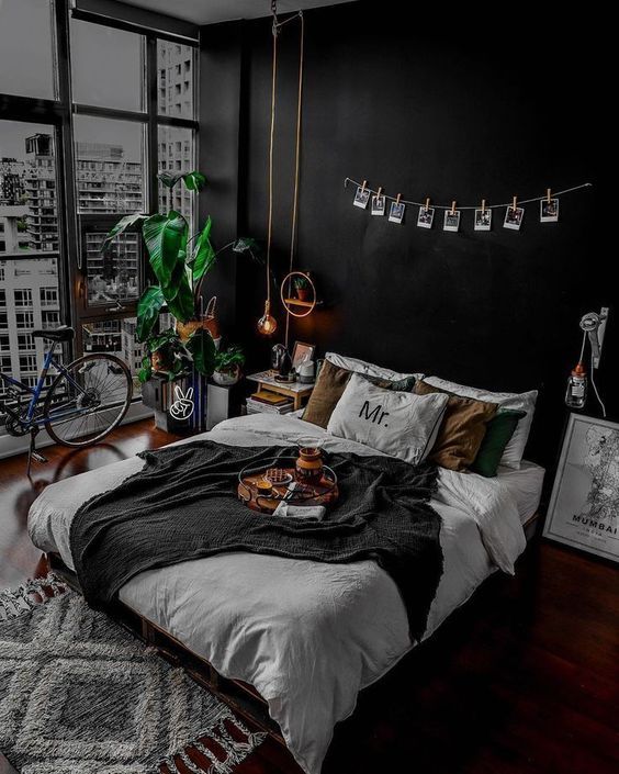 moody dark bedroom