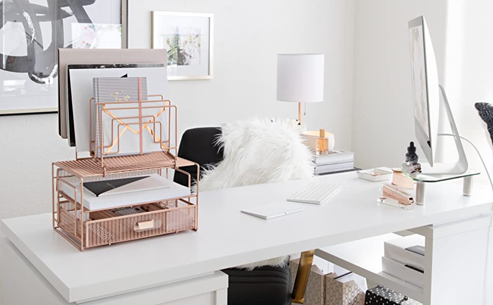 rose gold desk accessories