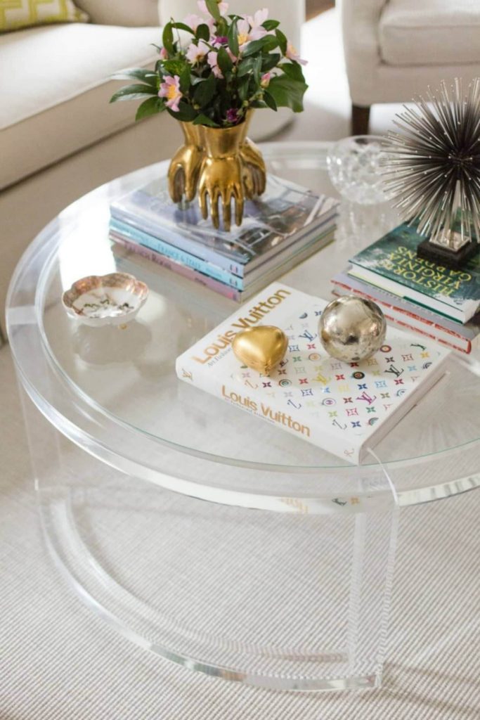 round glass coffee table decor ideas