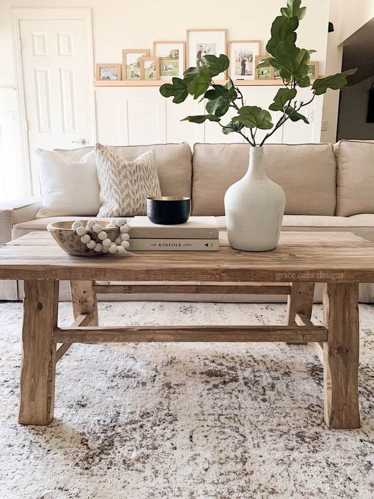 rustic aged coffee table decor