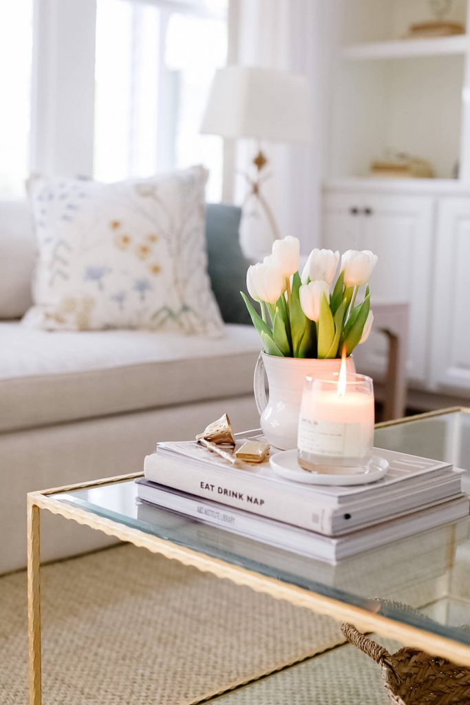 spring decor for coffee table