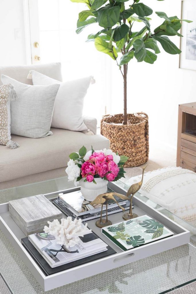 square coffee table decorating ideas