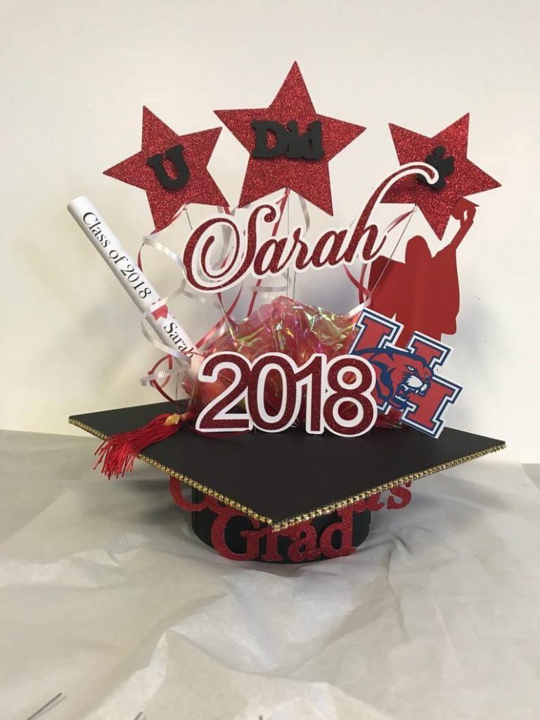 graduation cap centerpiece