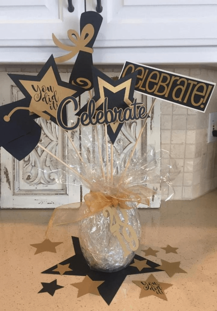 handmade graduation centerpiece