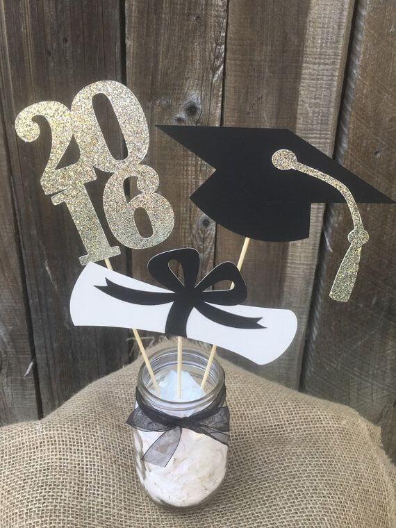 mason jar centerpiece for graduation party