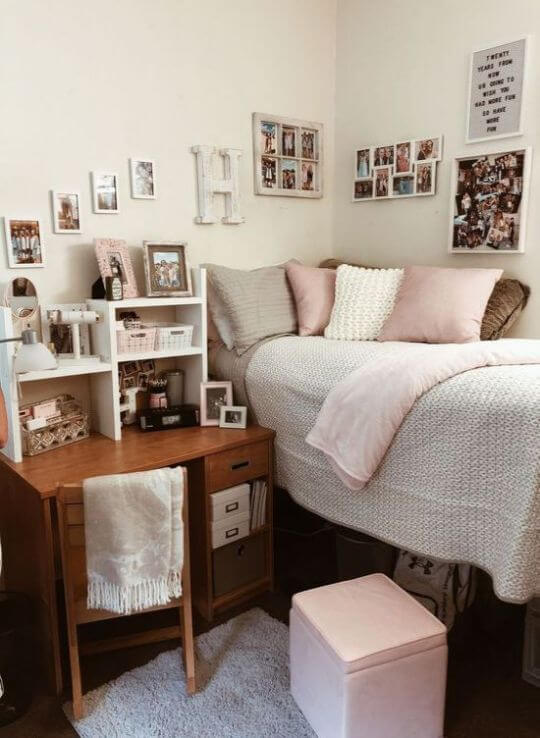 modern minimalist dorm room