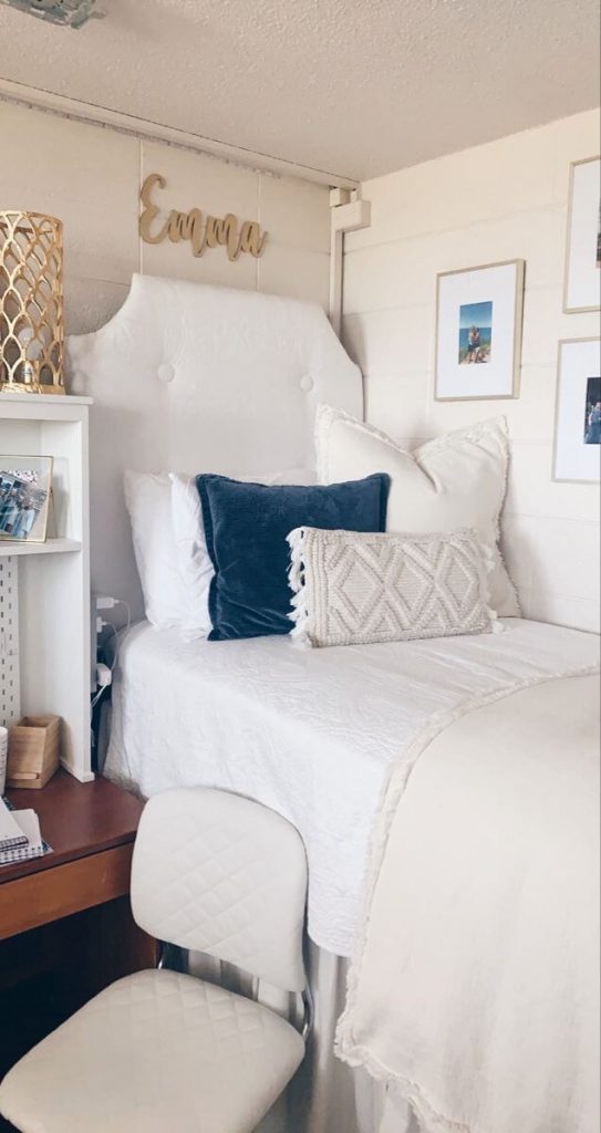 neutral minimalist dorm