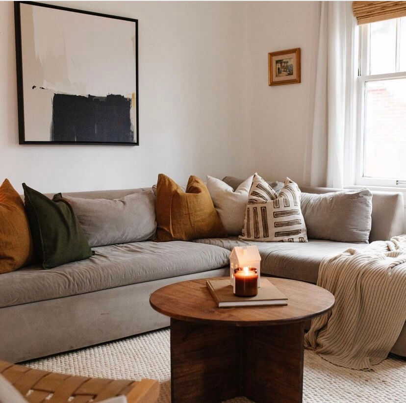minimalist modern boho living room