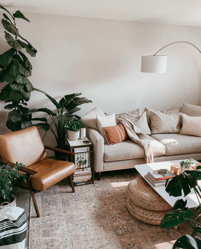 modern bohemian living room