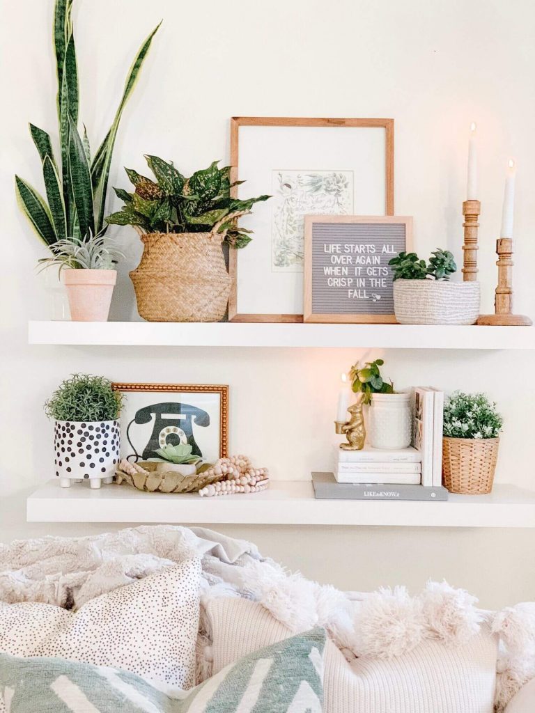 shelf decorating ideas living room