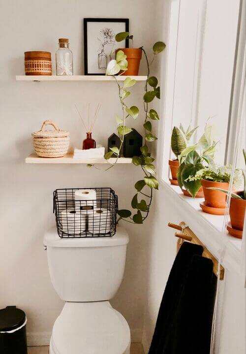 Bathroom shelf display ideas