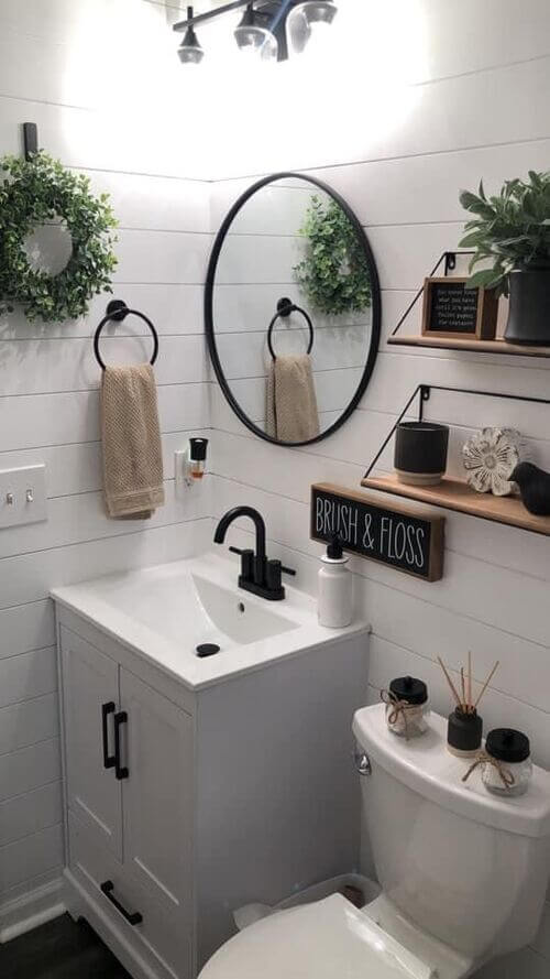 bathroom shelf decor over toilet modern