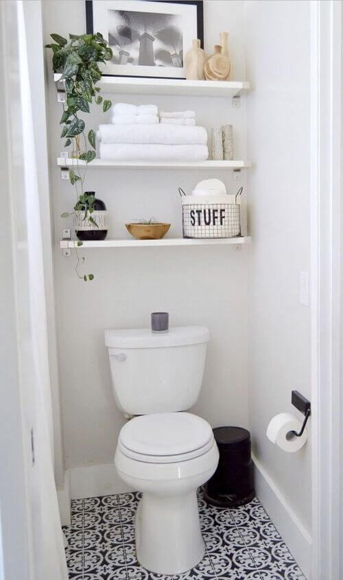 bathroom shelf ideas above toilet