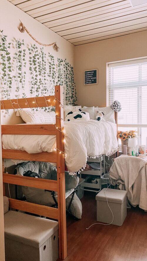 college boho dorm room