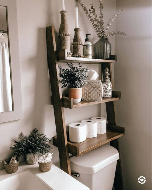 over toilet farmhouse bathroom shelves