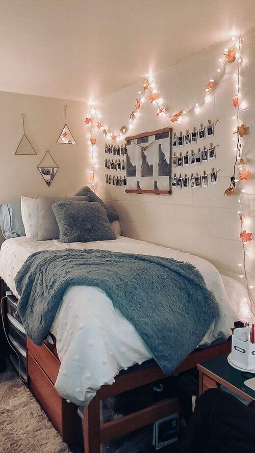 simple boho dorm room