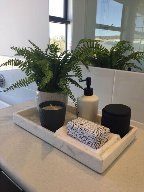 bathroom counter tray ideas