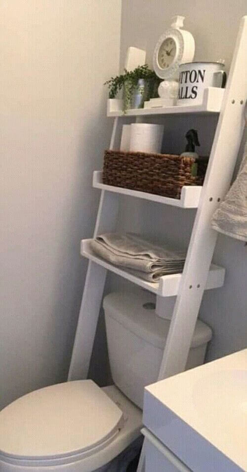 bathroom ladder shelf