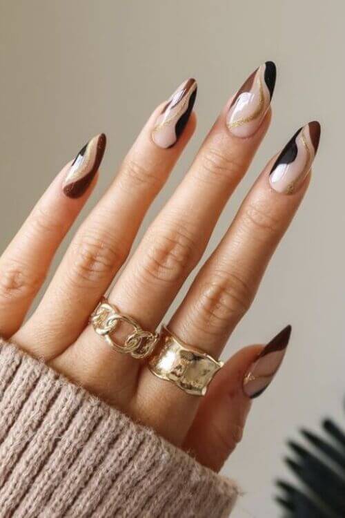 black and brown nails