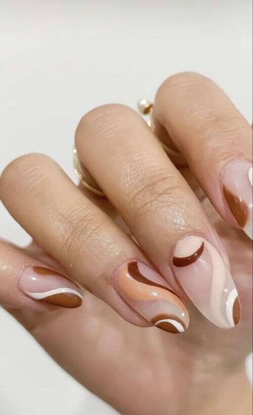 brown nails acrylic