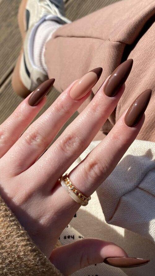 brown nails ideas