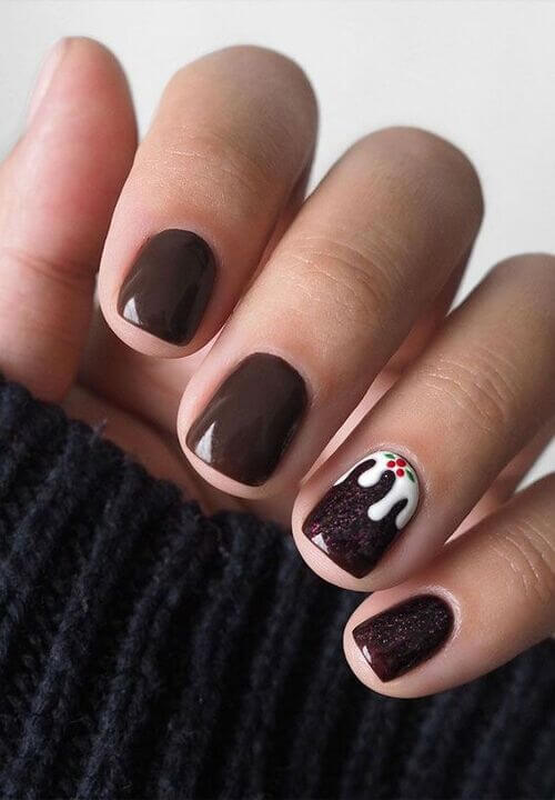 christmas brown nails