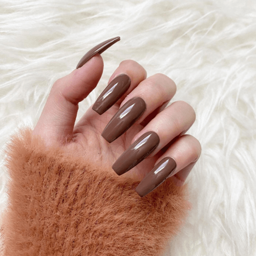 coffin brown nails